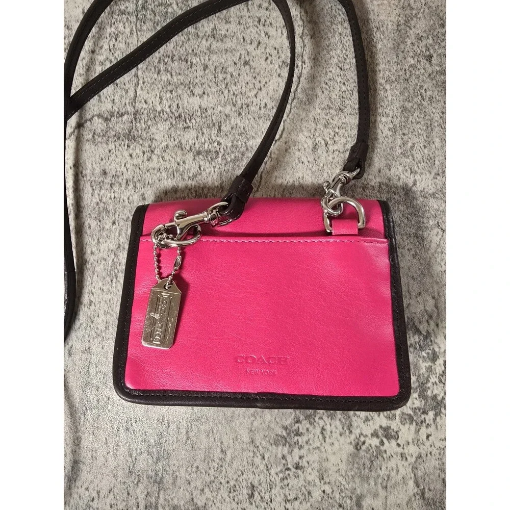 COACH Legacy Colorblock MINI Crossbody in SVFXM SV/Fuchsia Pink Multicolor 48022